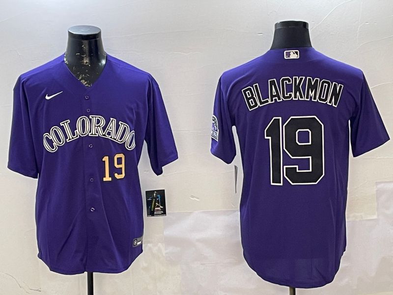 Men Colorado Rockies #19 Blackmon Purple Game 2025 Nike MLB Jersey style 4